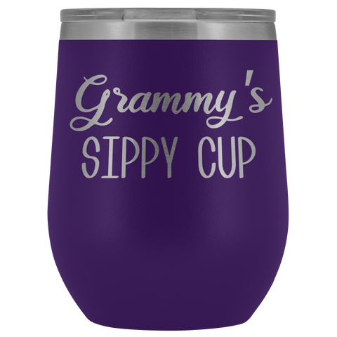 Grammy's Sippy Cup Grammy Wine Tumbler Gifts Funny Stemless Stainless Steel Insulated Tumblers Hot Cold BPA Free 12oz Travel Cup