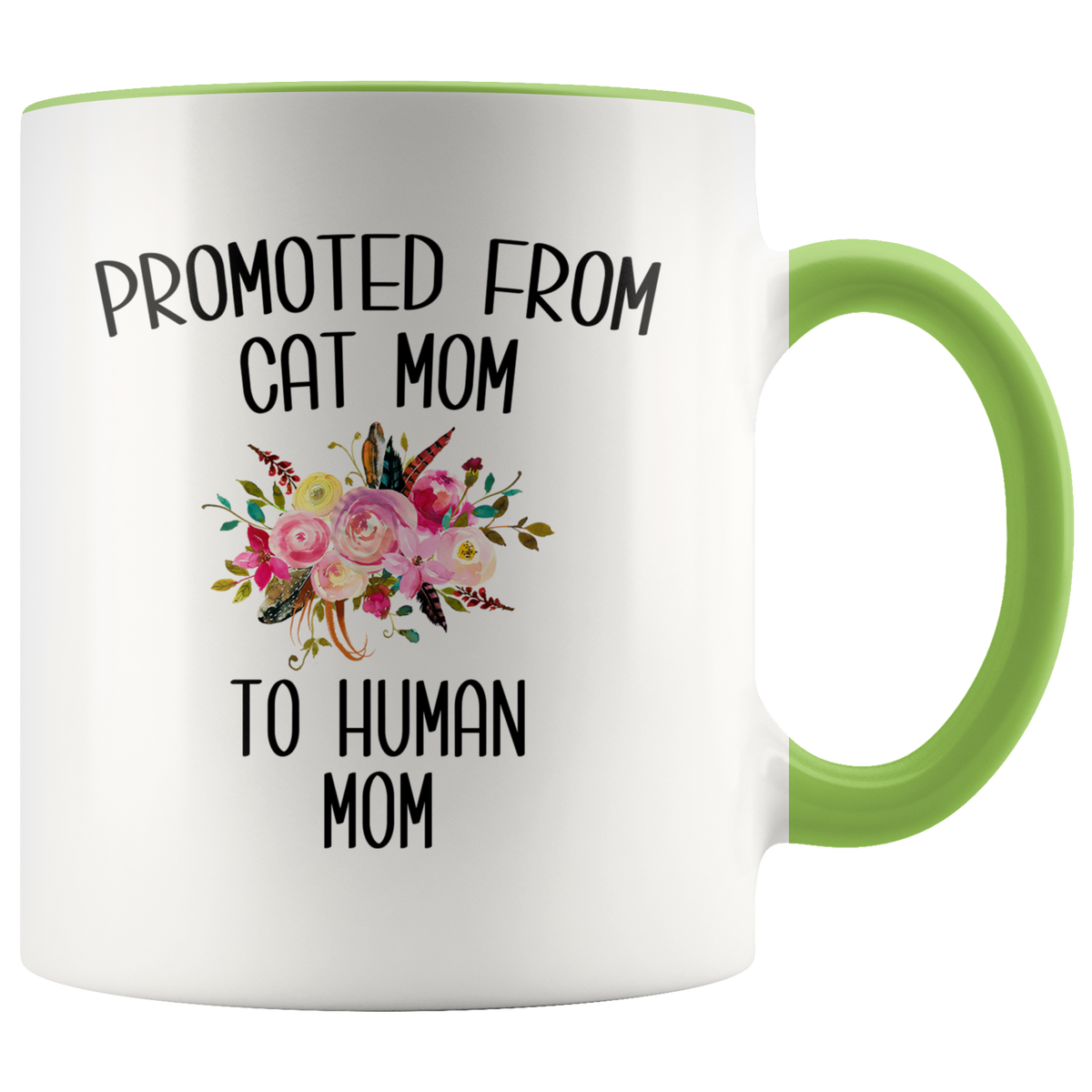 Promoted From Cat Mom To Human Mom Mug New Baby ShowerPregnancy Gift for  Her Coffee Cup