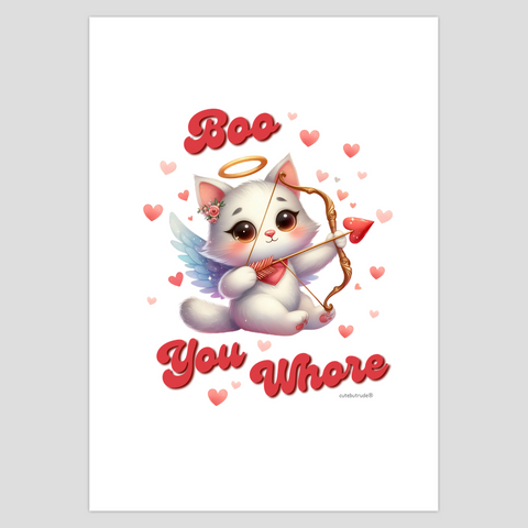 Funny Galentines Day Card, Galentines Card, Boo You Whore, Hilarious Card, Rude Cards, Inappropriate Cards, Bff Card