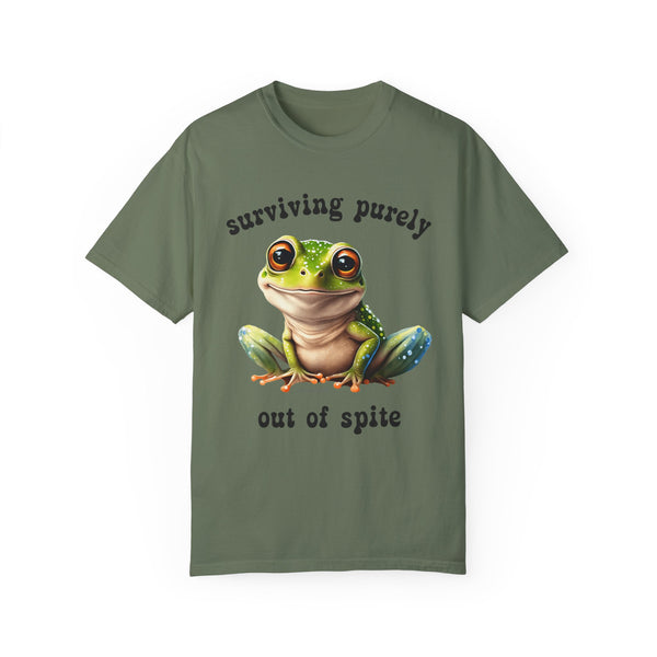 Ironic Shirt, Frog Shirt, Frog T Shirt, Spite Shirt, Dark Humor Shirt, Offensive Shirt, Emo Shirt, Alive Out of Spite, Comfort Colors