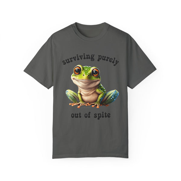 Ironic Shirt, Frog Shirt, Frog T Shirt, Spite Shirt, Dark Humor Shirt, Offensive Shirt, Emo Shirt, Alive Out of Spite, Comfort Colors