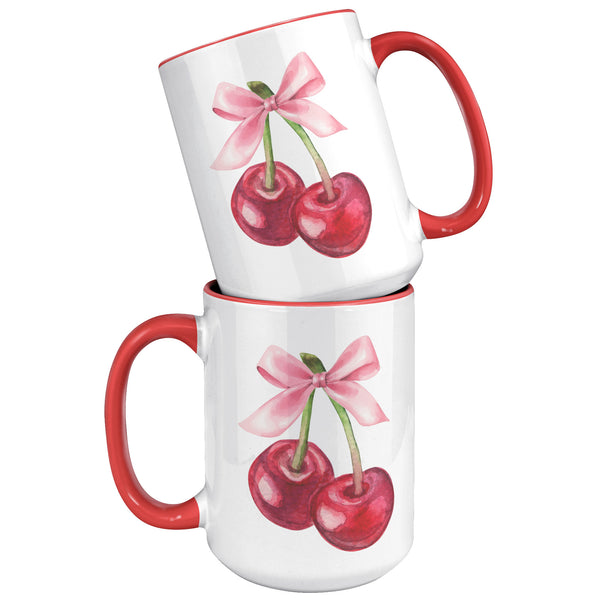 Coquette Mug, Cherry Mug, Bow Mug, Coquette Aesthetic, Coquette Accessories, Coquette Decor
