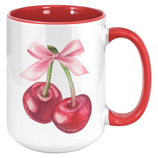 Coquette Mug, Cherry Mug, Bow Mug, Coquette Aesthetic, Coquette Accessories, Coquette Decor