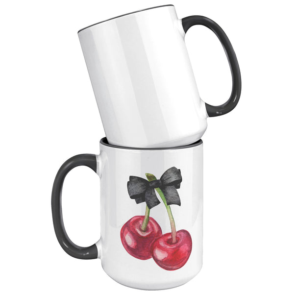 Dark Coquette Mug, Cherry Mug, Bow Mug, Coquette Aesthetic, Coquette Accessories, Coquette Decor