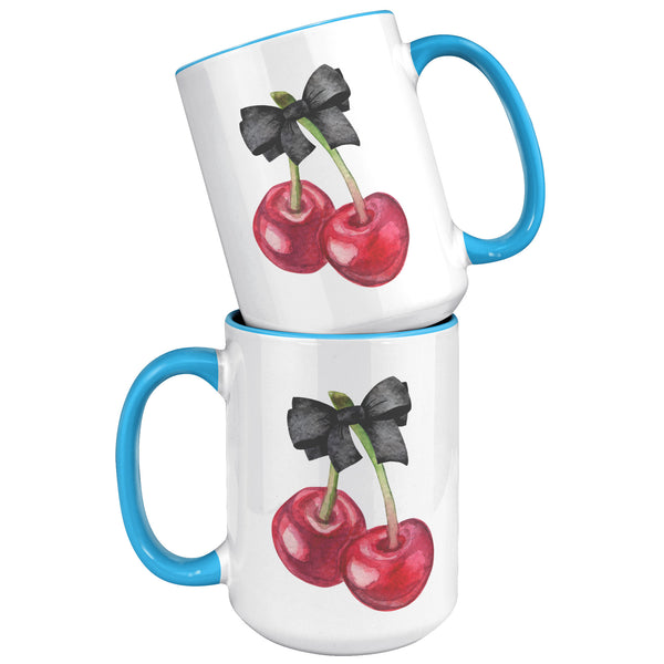 Dark Coquette Mug, Cherry Mug, Bow Mug, Coquette Aesthetic, Coquette Accessories, Coquette Decor
