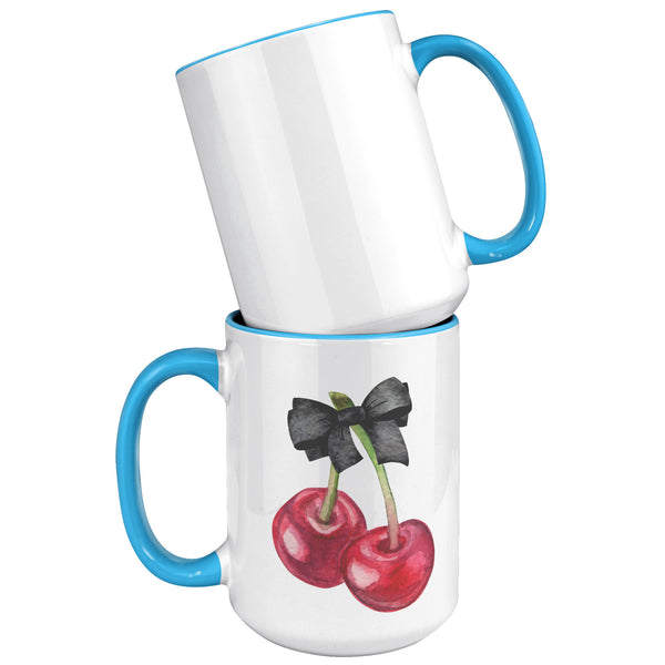 Dark Coquette Mug, Cherry Mug, Bow Mug, Coquette Aesthetic, Coquette Accessories, Coquette Decor