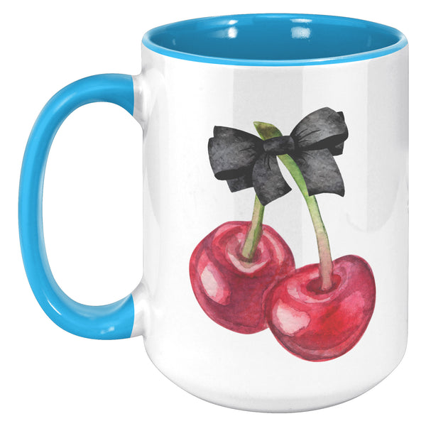 Dark Coquette Mug, Cherry Mug, Bow Mug, Coquette Aesthetic, Coquette Accessories, Coquette Decor
