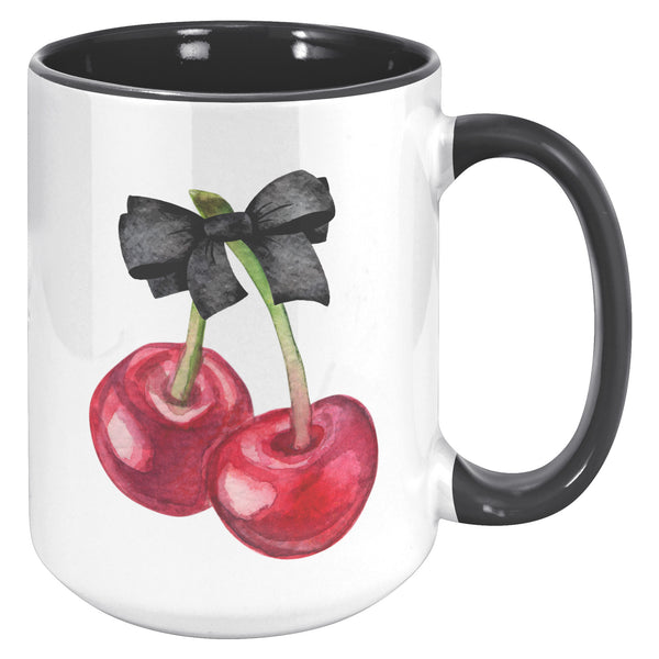 Dark Coquette Mug, Cherry Mug, Bow Mug, Coquette Aesthetic, Coquette Accessories, Coquette Decor