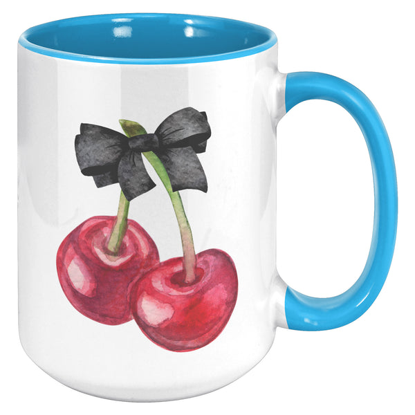Dark Coquette Mug, Cherry Mug, Bow Mug, Coquette Aesthetic, Coquette Accessories, Coquette Decor