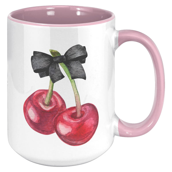 Dark Coquette Mug, Cherry Mug, Bow Mug, Coquette Aesthetic, Coquette Accessories, Coquette Decor