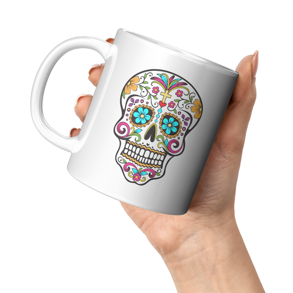 Day_of_the_Dead_Mug_Colorful_Sugar_Skull_11oz_White_LH_Model_Mockup.png