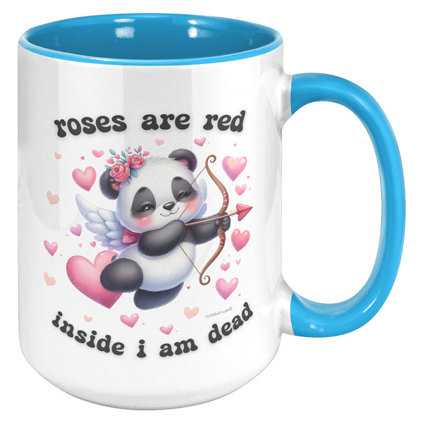 Dead Inside Mug, Anti Valentines Day Gift, Pastel Goth Mug, Sarcastic Panda Coffee Cup