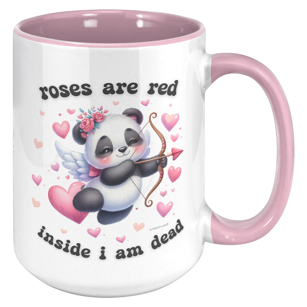 Dead Inside Mug, Anti Valentines Day Gift, Pastel Goth Mug, Sarcastic Panda Coffee Cup