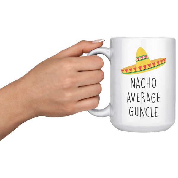 Gift_for_Gay_Uncle_Gifts_Nacho_Average_G_15oz_White_LH_Model_Mockup.png