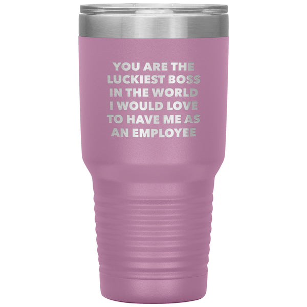Luckiest Boss in the World Mug Funny Gifts for Bosses Boss Tumbler Insulated Travel Cup Gift Idea for Boss 30oz BPA Free