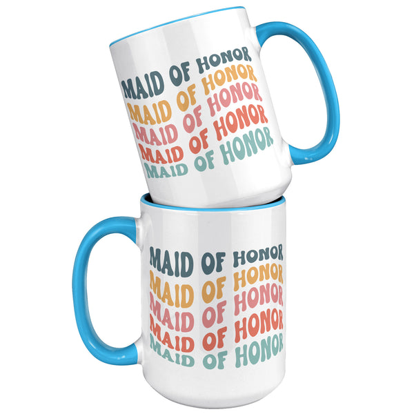Maid of Honor Mug, MOH Mug, Bridesmaid Mug, Groovy Bachelorette, Groovy Bridesmaid, Retro Bridesmaid Mug, Bridal Party Mugs, Wedding Day