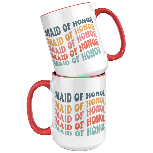 Maid of Honor Mug, MOH Mug, Bridesmaid Mug, Groovy Bachelorette, Groovy Bridesmaid, Retro Bridesmaid Mug, Bridal Party Mugs, Wedding Day