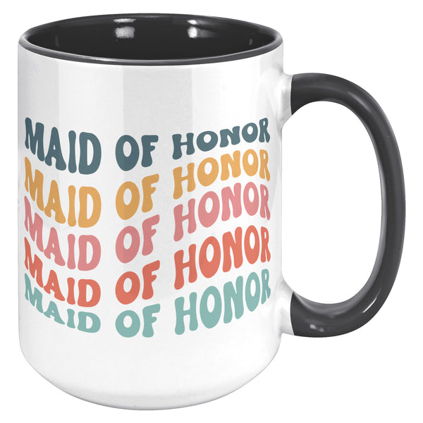 Maid of Honor Mug, MOH Mug, Bridesmaid Mug, Groovy Bachelorette, Groovy Bridesmaid, Retro Bridesmaid Mug, Bridal Party Mugs, Wedding Day