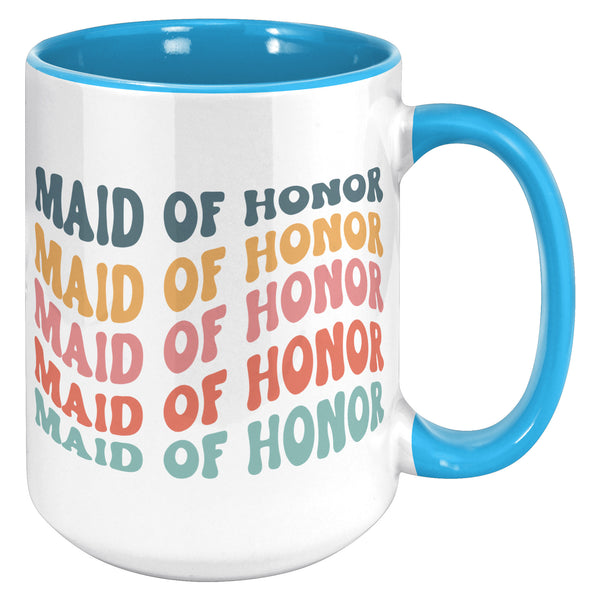 Maid of Honor Mug, MOH Mug, Bridesmaid Mug, Groovy Bachelorette, Groovy Bridesmaid, Retro Bridesmaid Mug, Bridal Party Mugs, Wedding Day