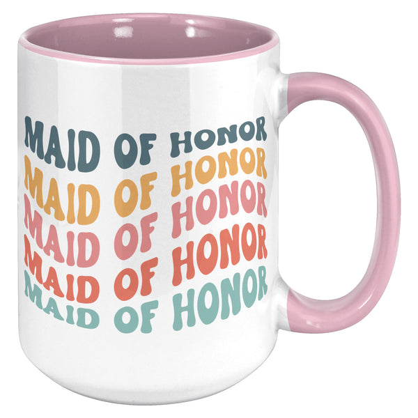 Maid of Honor Mug, MOH Mug, Bridesmaid Mug, Groovy Bachelorette, Groovy Bridesmaid, Retro Bridesmaid Mug, Bridal Party Mugs, Wedding Day