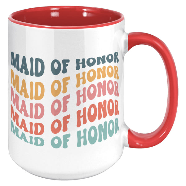 Maid of Honor Mug, MOH Mug, Bridesmaid Mug, Groovy Bachelorette, Groovy Bridesmaid, Retro Bridesmaid Mug, Bridal Party Mugs, Wedding Day