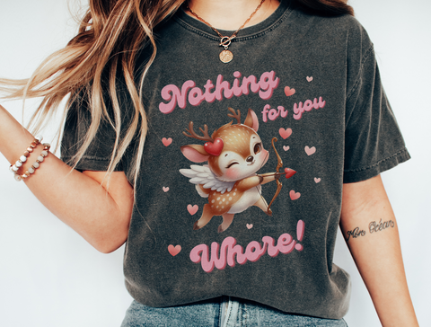Anti Valentines Day Shirt, Sarcastic Valentine Gift, Nothing for You Whore, Boo You Whore, Ironic Shirt, Offensive Shirt, Comfort Colors
