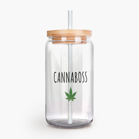 Beer Can Glass Cannabis, Stoner Gifts for Her, Stoner Gifts for Him, Weed Leaf, Cannabis Tumbler, Can Shaped Glass