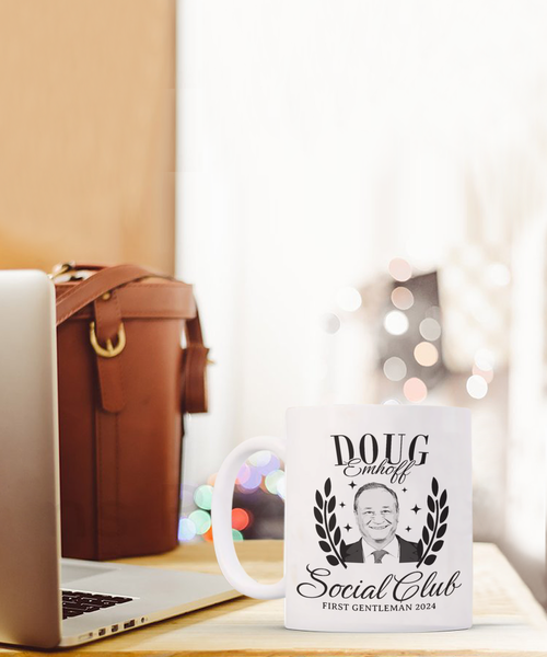 Doug Emhoff Social Club Mug, First Gentleman Coffee Cup, Kamala Harris for President Mug, Election 2024 Gifts, Democrat Mug