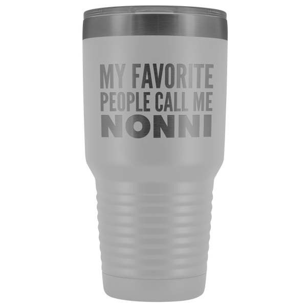 Nonnie Gifts My Favorite People Call Me Nonnie Tumbler Funny Metal Mug for Nonnies Double Wall Insulated Hot Cold Travel Cup 30oz BPA Free