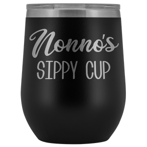 Nonno's Sippy Cup Nonno Wine Tumbler Gifts for Nonnos Funny Stemless Stainless Steel Insulated Wine Tumblers Hot Cold BPA Free 12oz Travel Cup