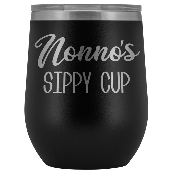 Nonno's Sippy Cup Nonno Wine Tumbler Gifts for Nonnos Funny Stemless Stainless Steel Insulated Wine Tumblers Hot Cold BPA Free 12oz Travel Cup