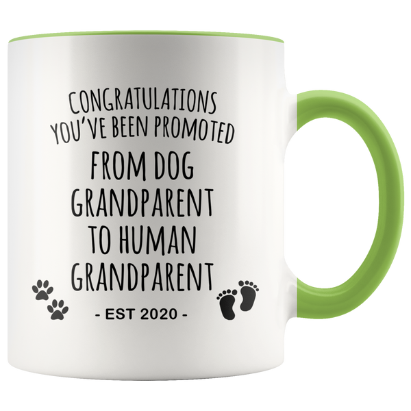 Dog Grandparent To Human Grandparent Mug Est 2020 Pregnancy Reveal First Time Grandparent Gift Promoted to Grandparent Cup Baby Announcement