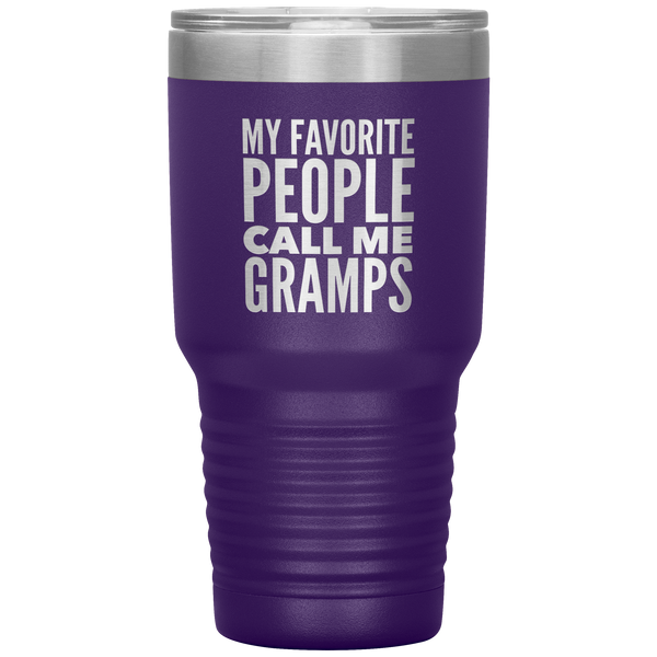 Gifts for Gramps My Favorite People Call Me Gramps Tumbler Grandpa Mug Insulated Hot Cold Travel Gramps Cup 30oz BPA Free