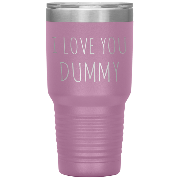 Funny Valentines Day Tumbler Gift for Boyfriend Husband I Love You Dummy Travel Coffee Cup 30oz BPA Free