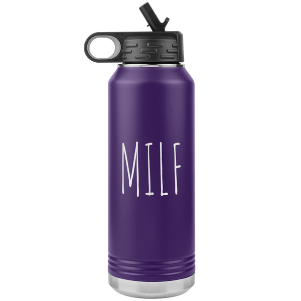 MILF Water Bottle Push Present For New Mom Funny Mother's Day Gift Baby Shower Future Mom Pregnant Congratulations 32oz BPA Free