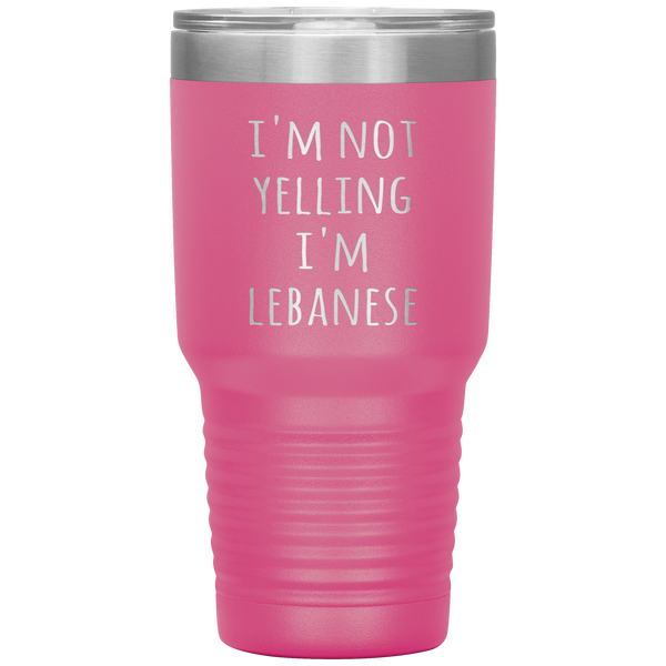 Lebanon Tumbler I'm Not Yelling I'm Lebanese Funny Gift Travel Coffee Cup 30oz BPA Free