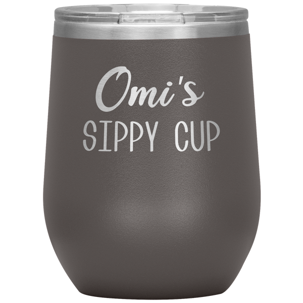 Omi's Sippy Cup Omi Wine Tumbler Gifts Funny Stemless Stainless Steel Insulated Wine Tumblers BPA Free 12oz Travel Cup