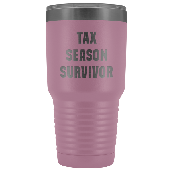 Tax Season Survivor Metal Accountant Mug Double Wall Vacuum Insulated Hot/Cold Travel Cup 30oz BPA Free-Cute But Rude