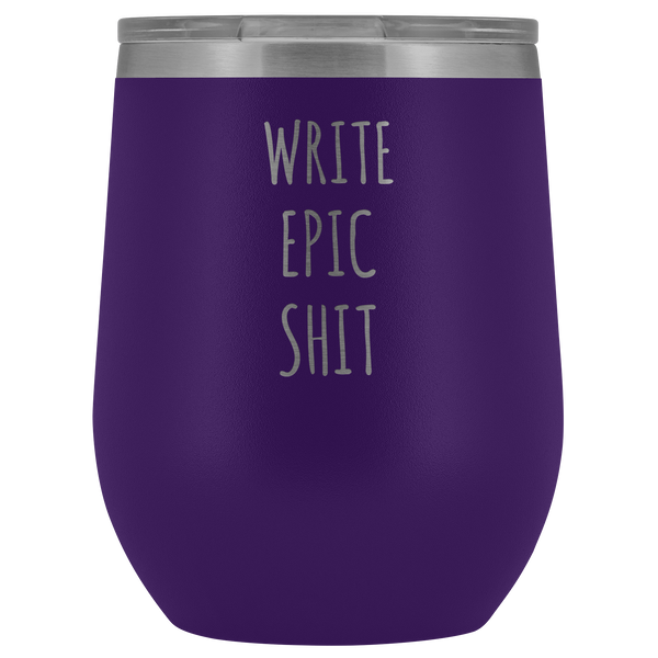 Funny Writer Gifts for Men for Women Author Tumbler Writer Stemless Stainless Steel Insulated Wine Tumbler Cup BPA Free 12oz