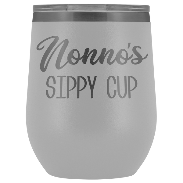 Nonno's Sippy Cup Nonno Wine Tumbler Gifts for Nonnos Funny Stemless Stainless Steel Insulated Wine Tumblers Hot Cold BPA Free 12oz Travel Cup