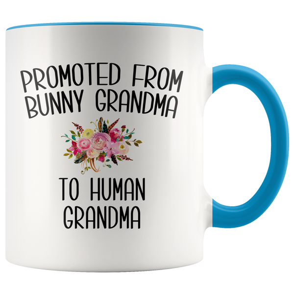 Promoted From Bunny Grandma To Human Grandma Mug Rabbit Grandma Pregnancy Announcement Mother in Law Reveal Gift for Her
