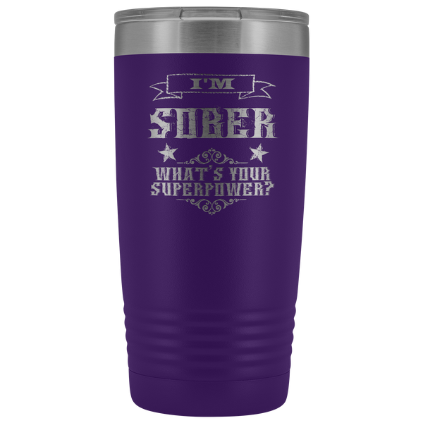 Sobriety Gift for Him for Her Sponsor Mug Sober Anniversary I'm Sober Tumbler Insulated Travel Coffee Cup 20oz BPA Free