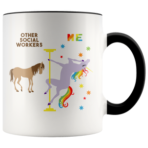 Social Worker Gift for Social Worker Mug Funny Social Work Gifts for Social Work Coffee Cup Graduation Gift Pole Dancing Unicorn
