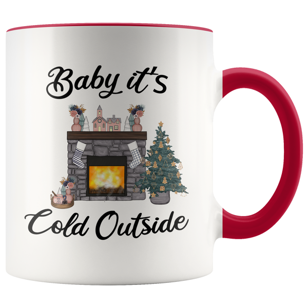 Baby it's Cold Outside Mug Christmas Gift Cute Winter Mugs with Sayings Gift for Grandma for Girlfriend Coffee Cup Stocking Stuffer