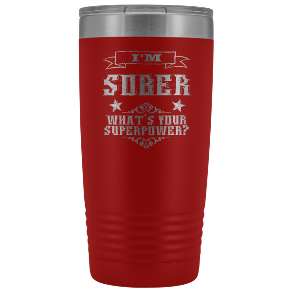 Sobriety Gift for Him for Her Sponsor Mug Sober Anniversary I'm Sober Tumbler Insulated Travel Coffee Cup 20oz BPA Free