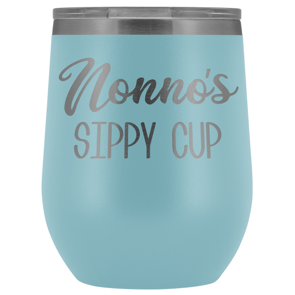 Nonno's Sippy Cup Nonno Wine Tumbler Gifts for Nonnos Funny Stemless Stainless Steel Insulated Wine Tumblers Hot Cold BPA Free 12oz Travel Cup
