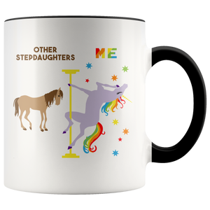 Funny Stepdaughter Gift Birthday Mug for Stepdaughter Coffee Cup Pole Dancing Unicorn