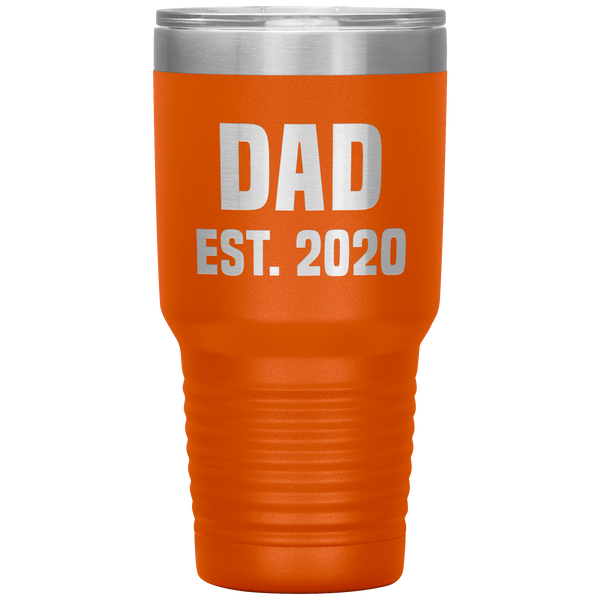 Dad Est 2020 Tumbler Cool Father's Day Gifts New Father Mug Insulated Hot Cold Travel Coffee Cup 30oz BPA Free