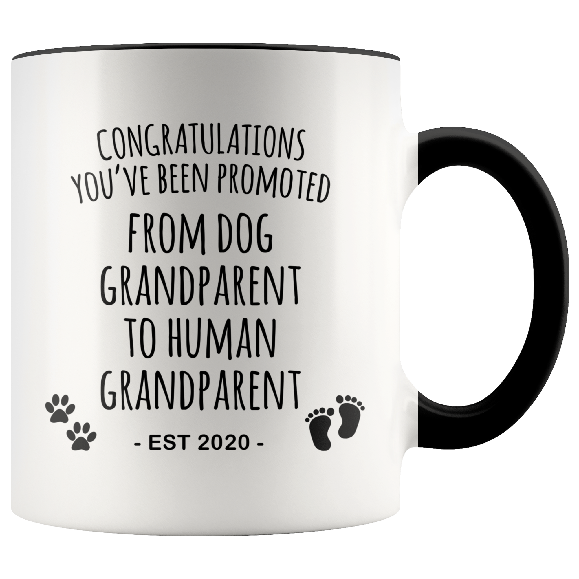 Dog Grandparent To Human Grandparent Mug Est 2020 Pregnancy Reveal First Time Grandparent Gift Promoted to Grandparent Cup Baby Announcement