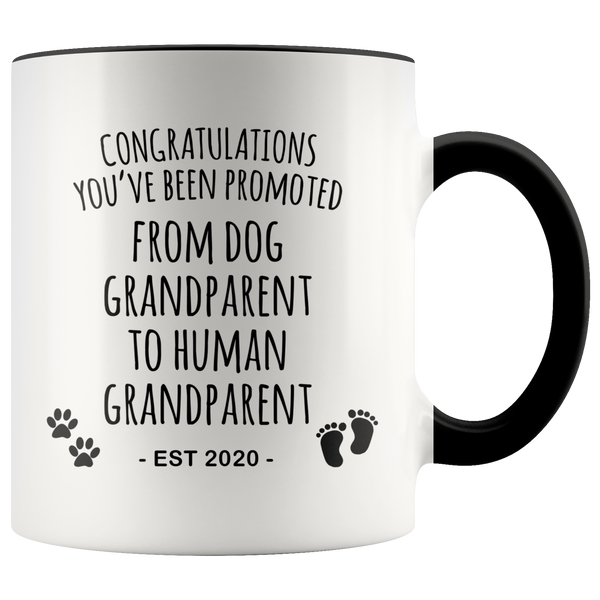 Dog Grandparent To Human Grandparent Mug Est 2020 Pregnancy Reveal First Time Grandparent Gift Promoted to Grandparent Cup Baby Announcement